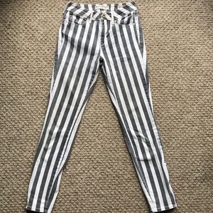 Bullhead Denim Black and White Stripe Jeans
